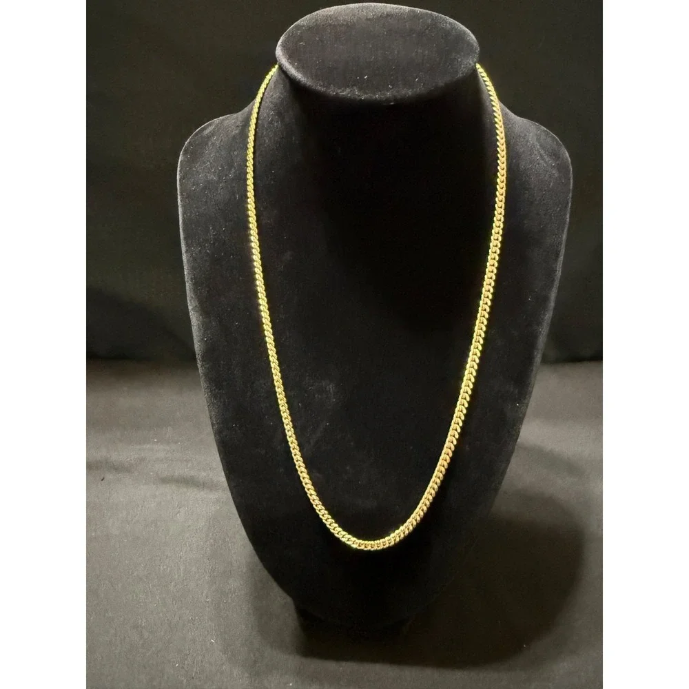 tight knit cuban 18k gold layered stamped 18 inch 3.5 mm lobster clasp